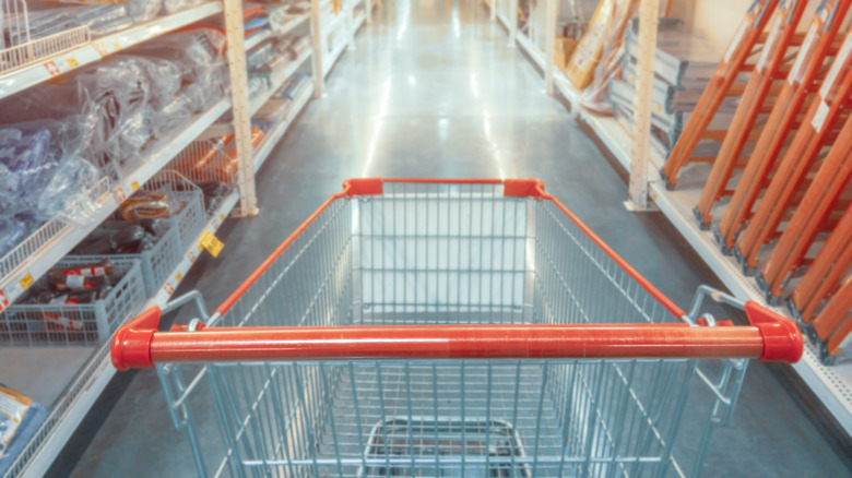 Orange cart in Home Depot