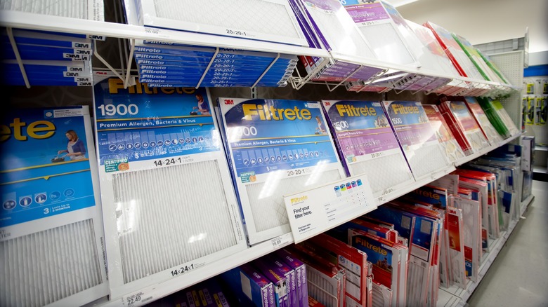 Shelved Filtrete air filters