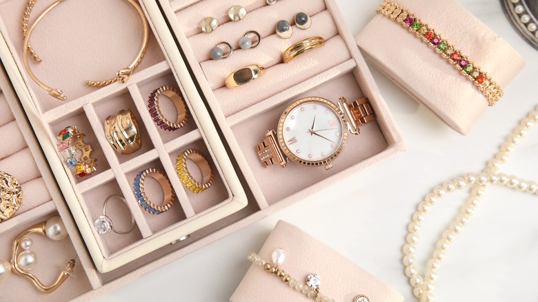 a flat lay of a jewelry box