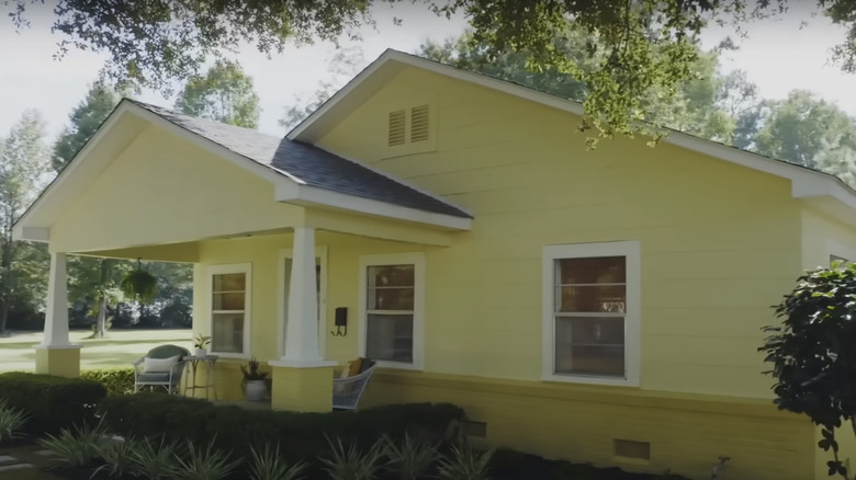 yellow traditional house exterior