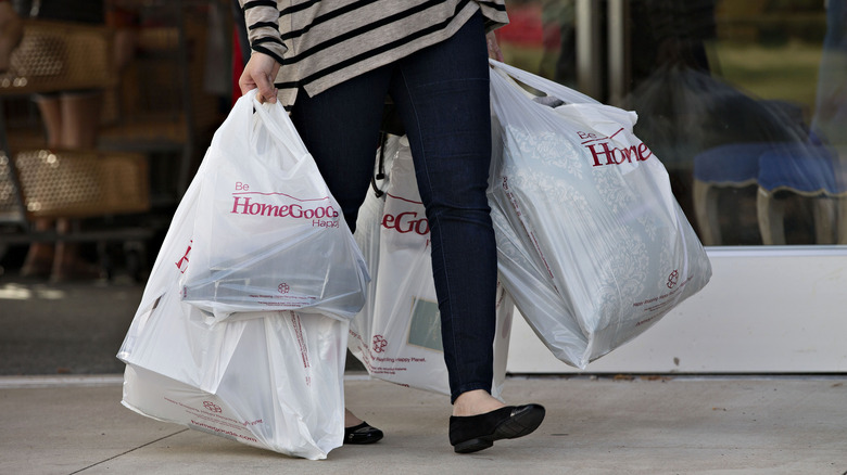 Woman with HomeGoods bags