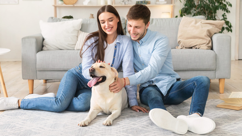 Couple with a dog