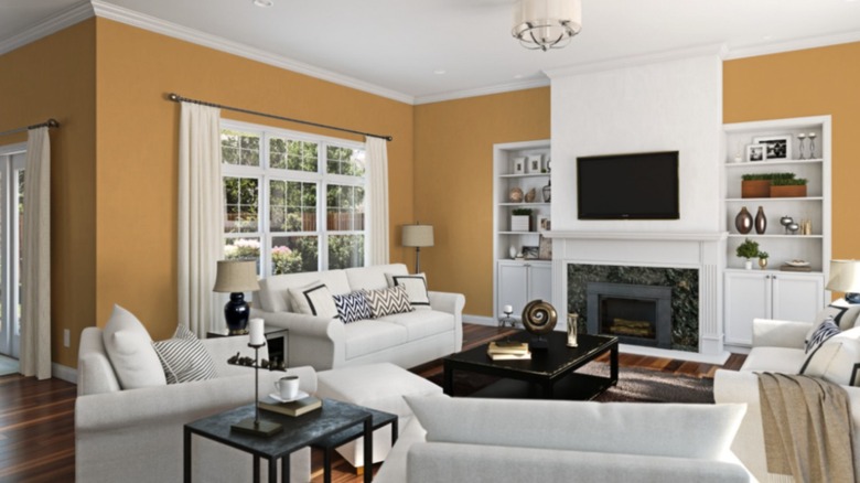 Living room with butternut paint