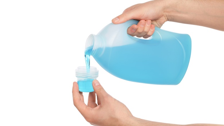 Pouring fabric softener