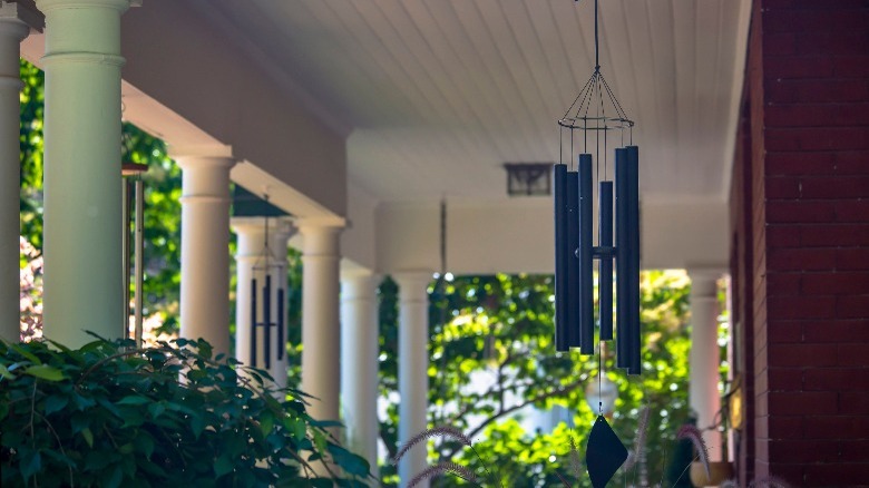 Wind chimes on porch 