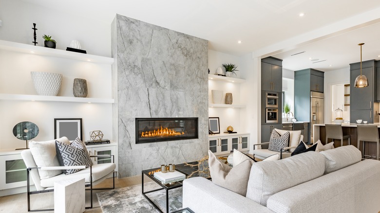 white open concept living room