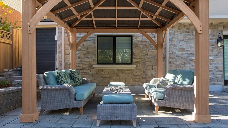 wood beams and posts for a gazebo