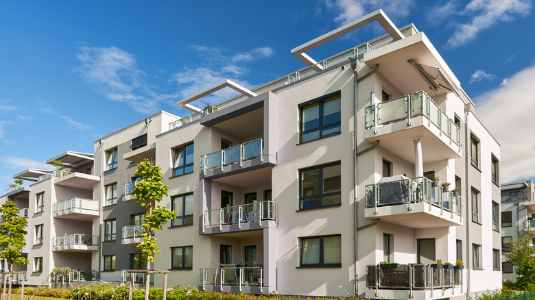 exterior of apartment building