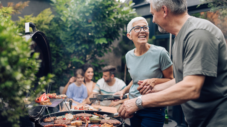 Family at outdoor barbecue