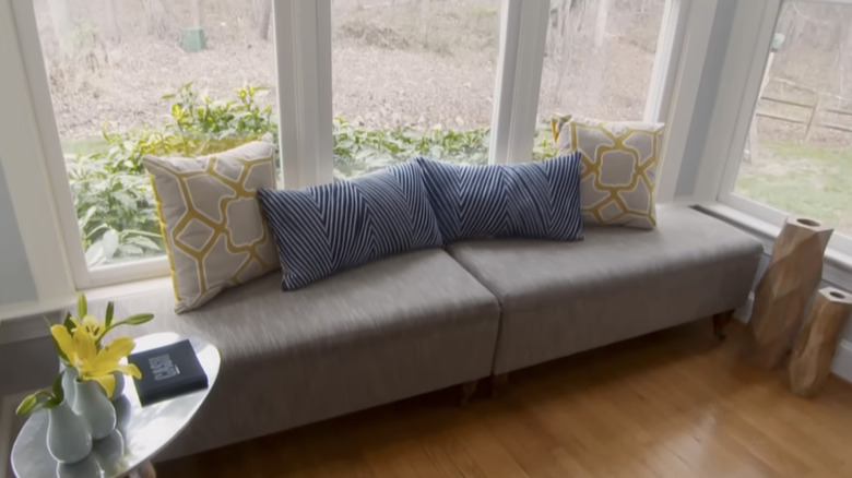 ottoman bench in bay window