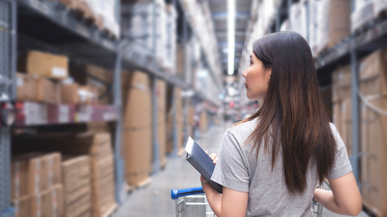 Woman shopping at home improvement store