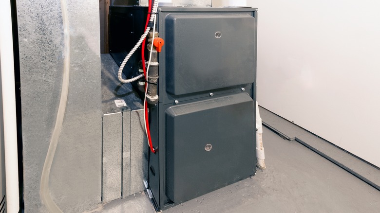 home furnace in basement