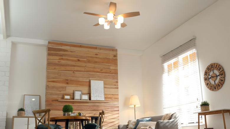 Living room with ceiling fan