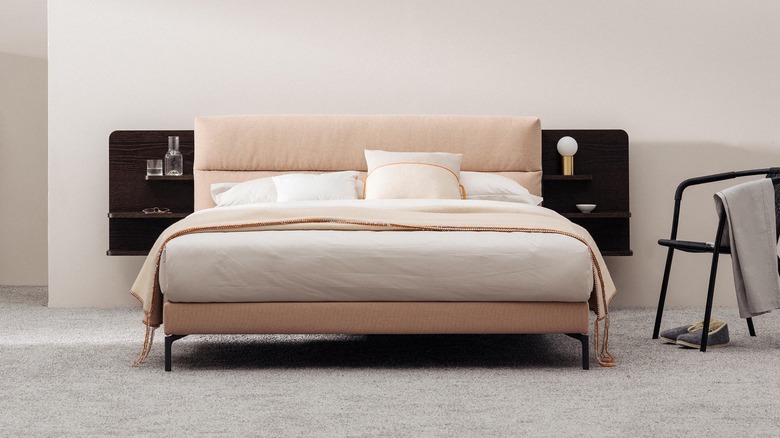 Modern minimal upholstered king bed