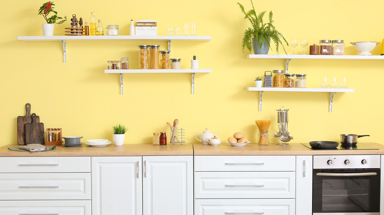 stylish bright-themed kitchen