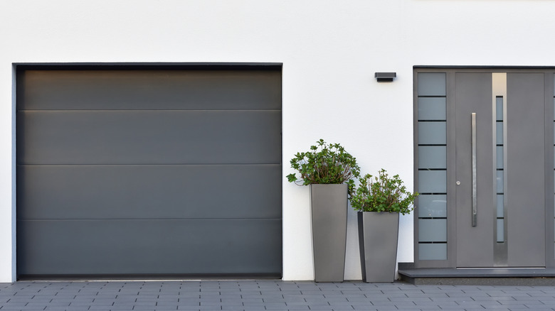 Picture of black garage door