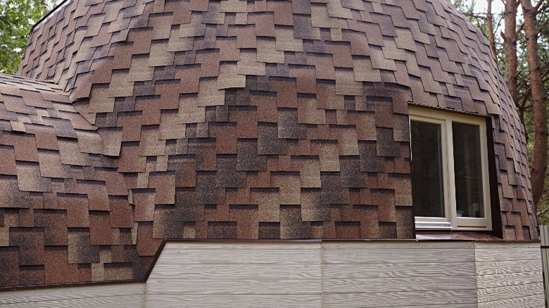 Close-up of geodesic home