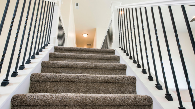 looking up a staircase