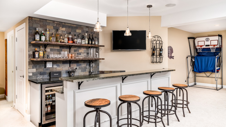 home bar in an entertainment room