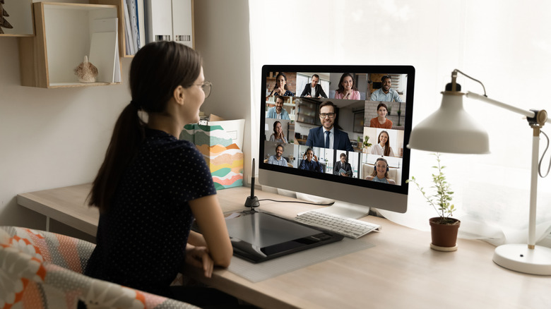 Woman on video conference