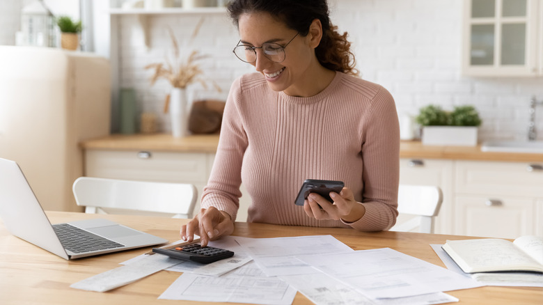 woman doing finances 