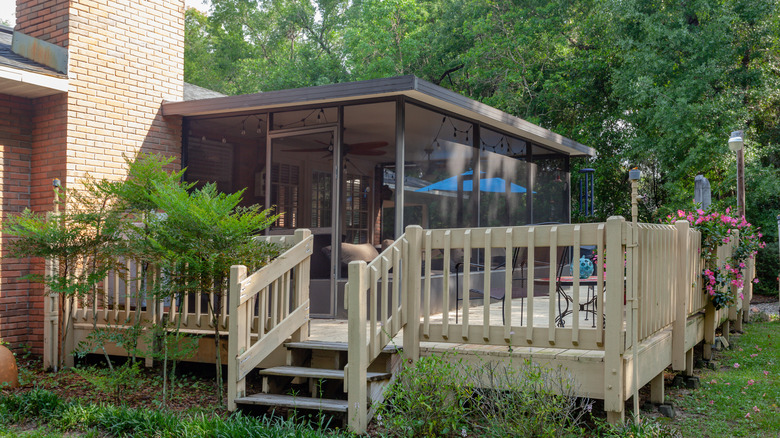 deck and enclosed patio