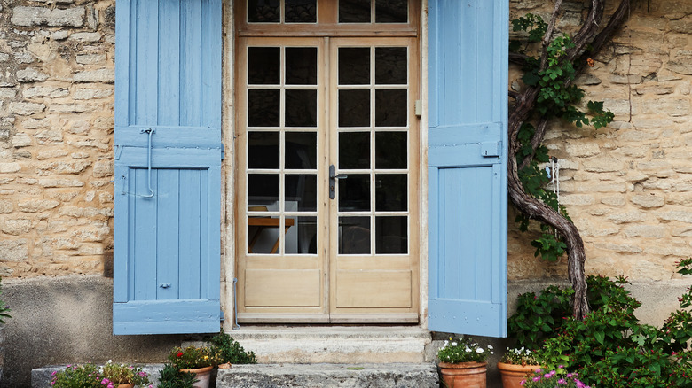 traditional house with french door