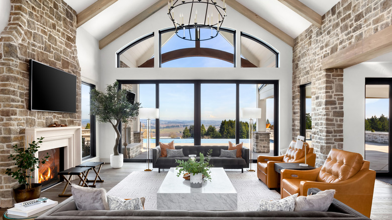 big window in open living room