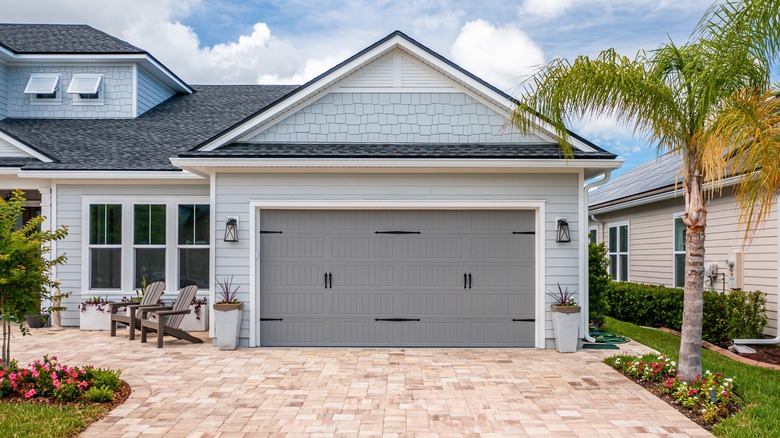 gray garage door on homr