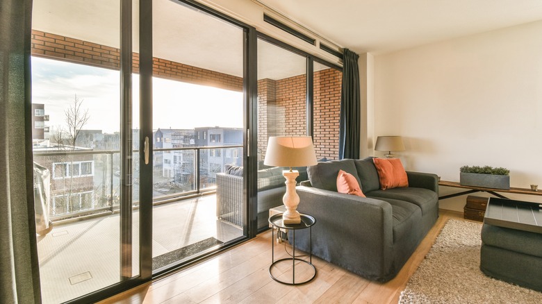 sliding glass doors in apartment