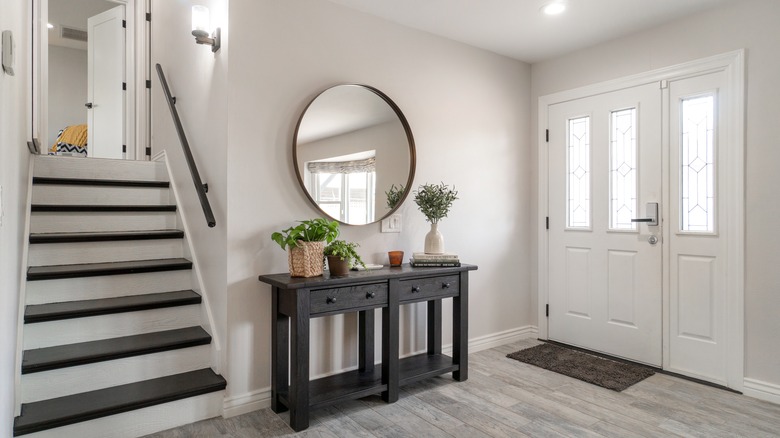 Entryway with table and mirror