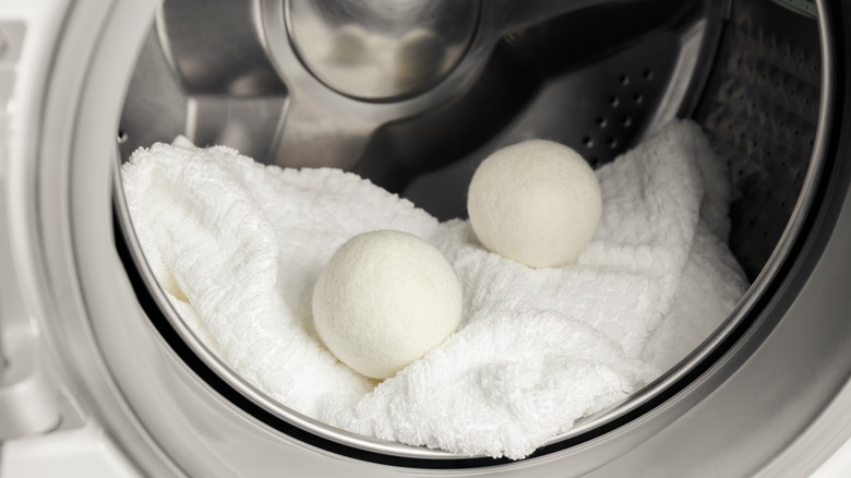 Dryer balls inside dryer