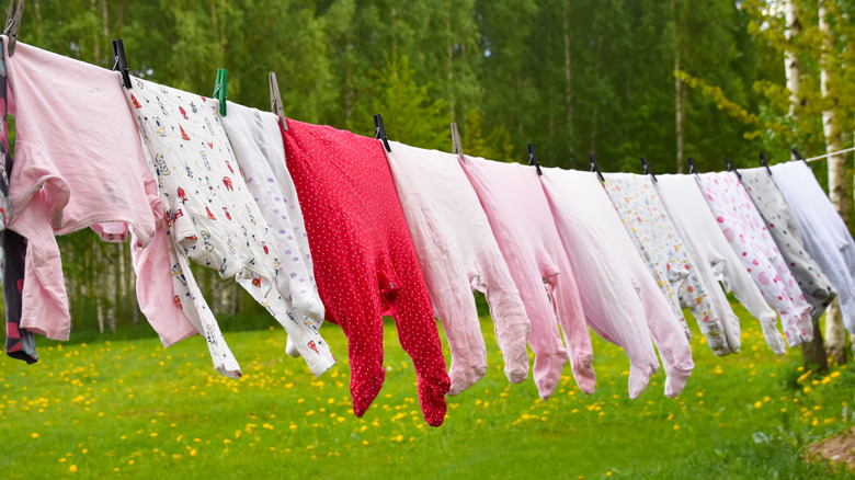 Pajamas air drying after wash