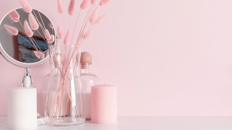 Pastel pink bathroom