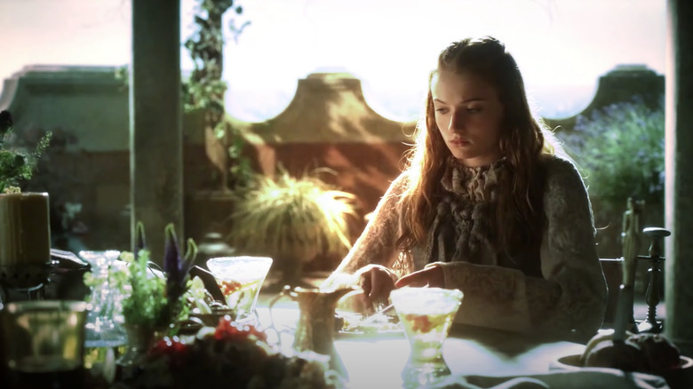 Sansa at the dining table