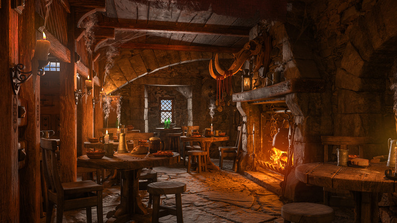 midieval inn with candles