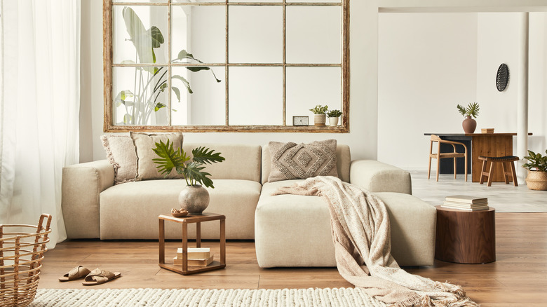 soft beige living room design