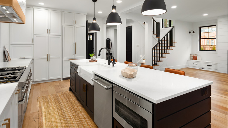 black and white kitchen