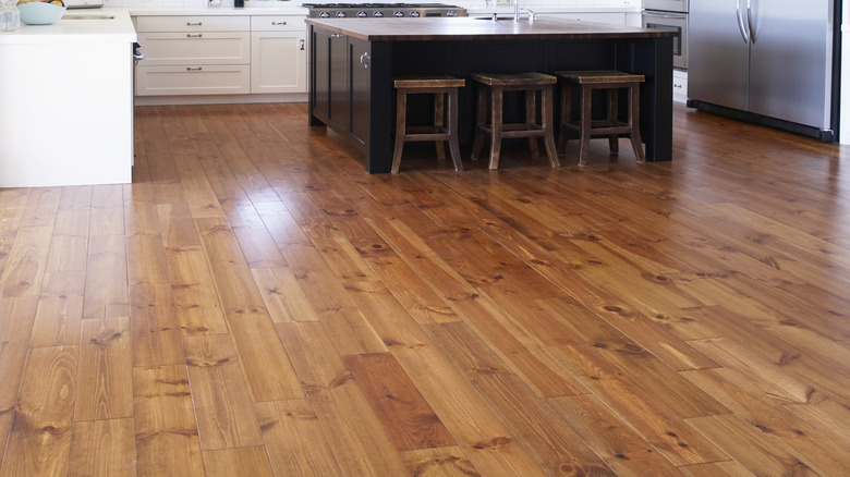 Kitchen with a hardwood floor