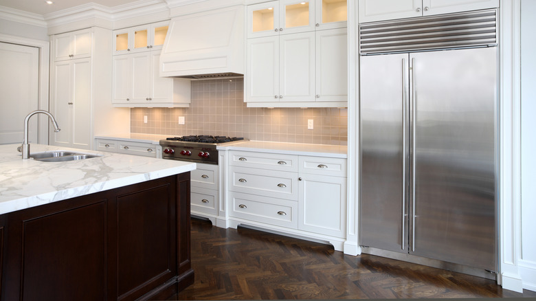 Modern kitchen with large fridge