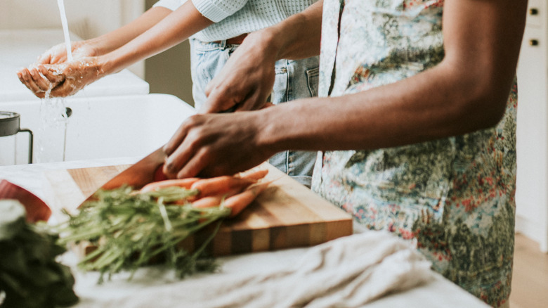 couple preparing food