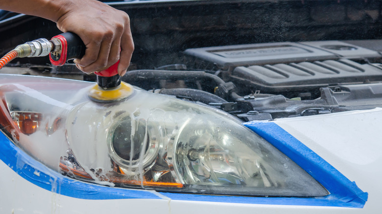 Buffing acrylic headlight covers