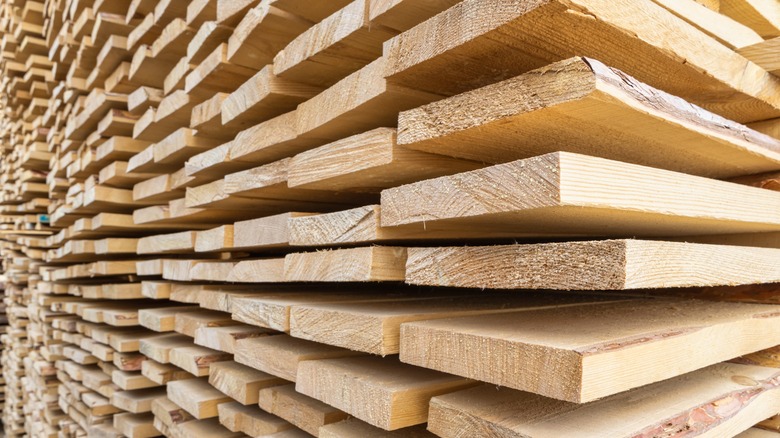 a stack of lumber