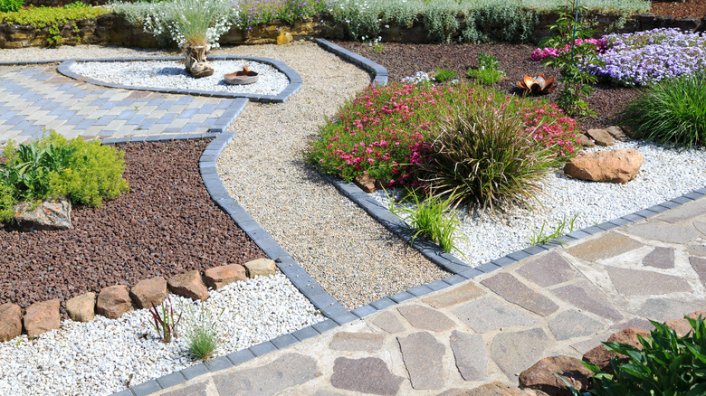 Gravel garden with plants