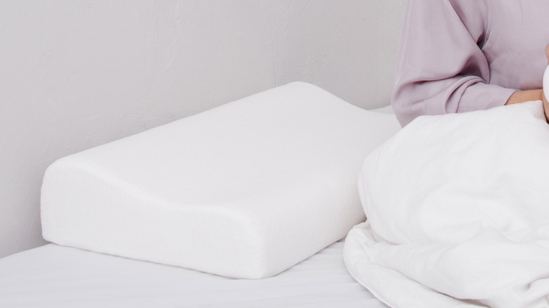 memory foam pillow with blanket