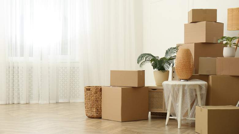 Pile of cardboard boxes