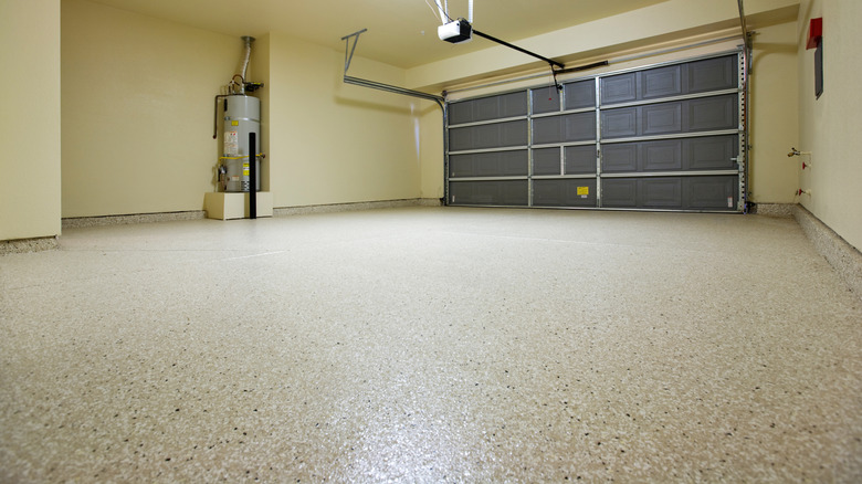 empty garage with sealed concrete floor