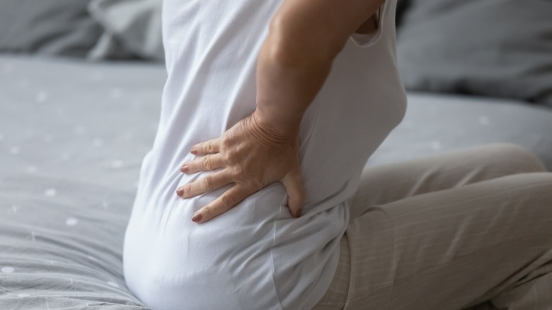 Woman with lower back pain 