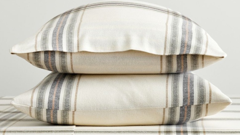 flannel pillowcases on two pillows