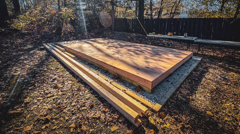 outdoor shed base construction